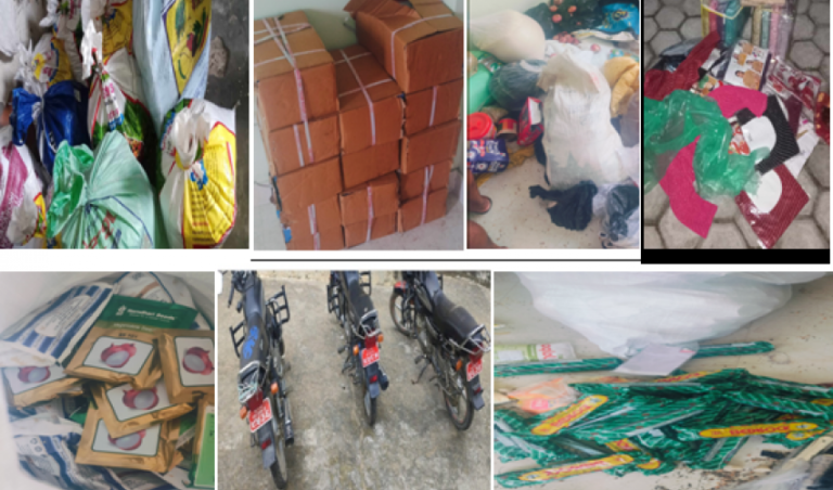कञ्चनपुरमा तीन मोटरसाइकलसहित पाँच लाखको अवैध सामान बरामद